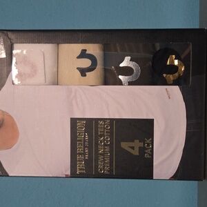 TRUE RELIGION 4 Pack Mens Assorted Premium Cotton Crew Neck Tees Set Small